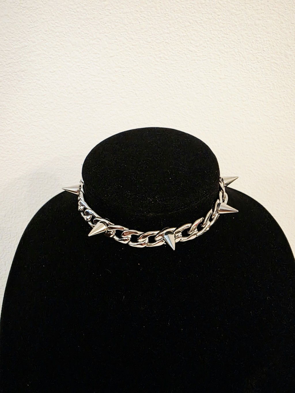 Vitaly Frenzy Stainless Steel Choker Necklace Spikes Adjustable Chain Unsex New — image 4 of 5